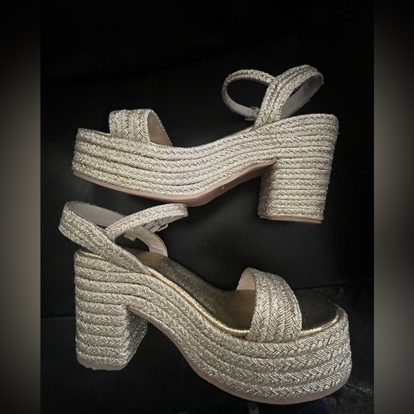 Jeffrey Campbell Asueto raffia platform espadrille EU size 40